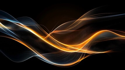 Naklejka premium Illuminating Intuitive Solutions - Abstract Light Paths Converging with Warm Glow Copy Space for Text