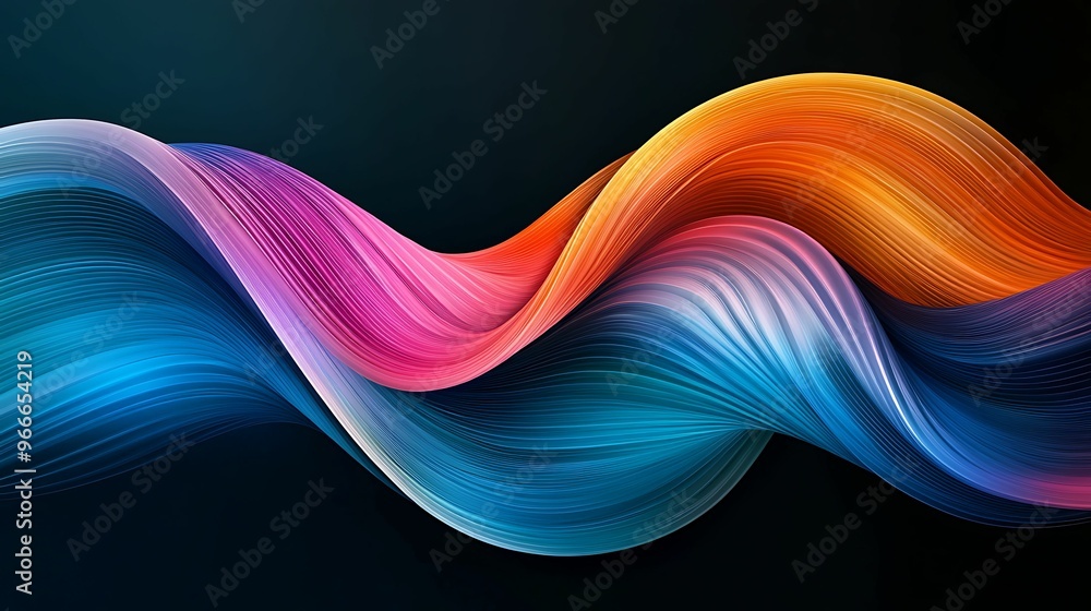 Aufkleber digital abstract art of colorful geometric shapes - energetic style with copy space for text