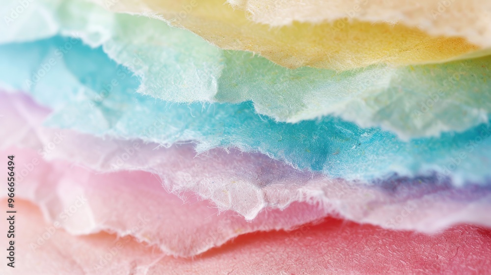 Aufkleber layers of soft pastel paper in various colors reveal intricate textures and a visual harmony that in