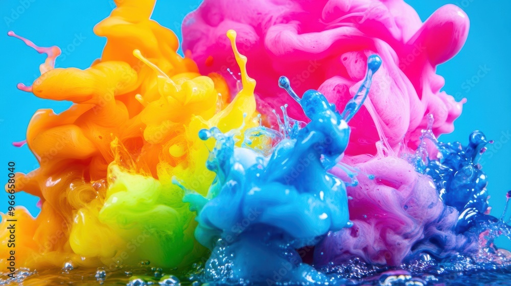 Aufkleber vibrant ink clouds blend and expand in water, showcasing a mesmerizing interplay of colors and dynam