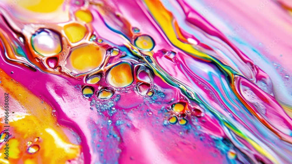 Poster a vivid display of abstract watercolor art showcases a flowing mix of colors and shapes, creating an