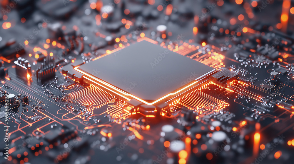 Poster concept the motherboard in the picture is brain technology ram gaming. this motherboard has chipset 