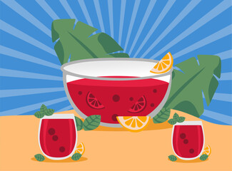 Happy punch day with delicious punch drinks