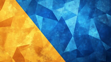 Abstract Geometric Background with Blue and Yellow Colors