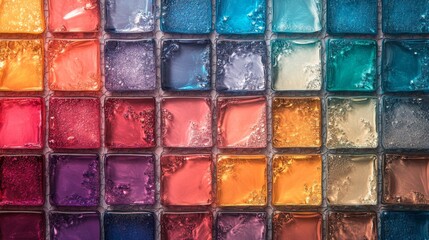 Colorful Glass Tile Mosaic with Swirling Patterns