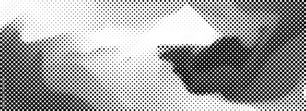 Poster abstract dotted distorted halftone texture. pixelated smoke or liquid wavy flow background. twisted 