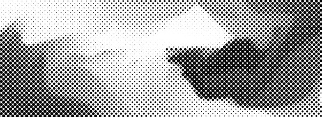 Abstract dotted distorted halftone texture. Pixelated smoke or liquid wavy flow background. Twisted grunge wave gradient pattern. Retro raster grit noise backdrop. Vector comic style overlay wallpaper © vika_k