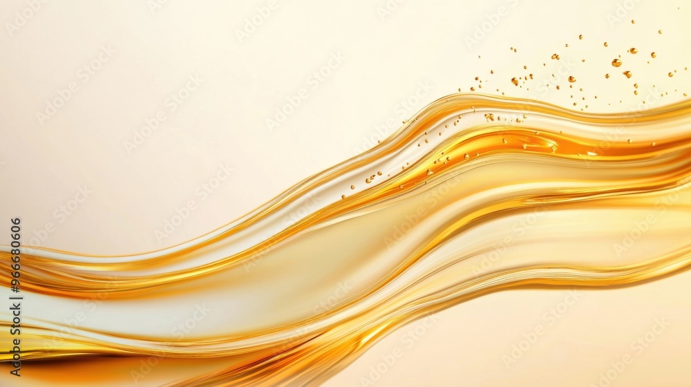 Poster golden waves ripple with fluid motion against a soft backdrop, evoking a serene and dynamic visual e