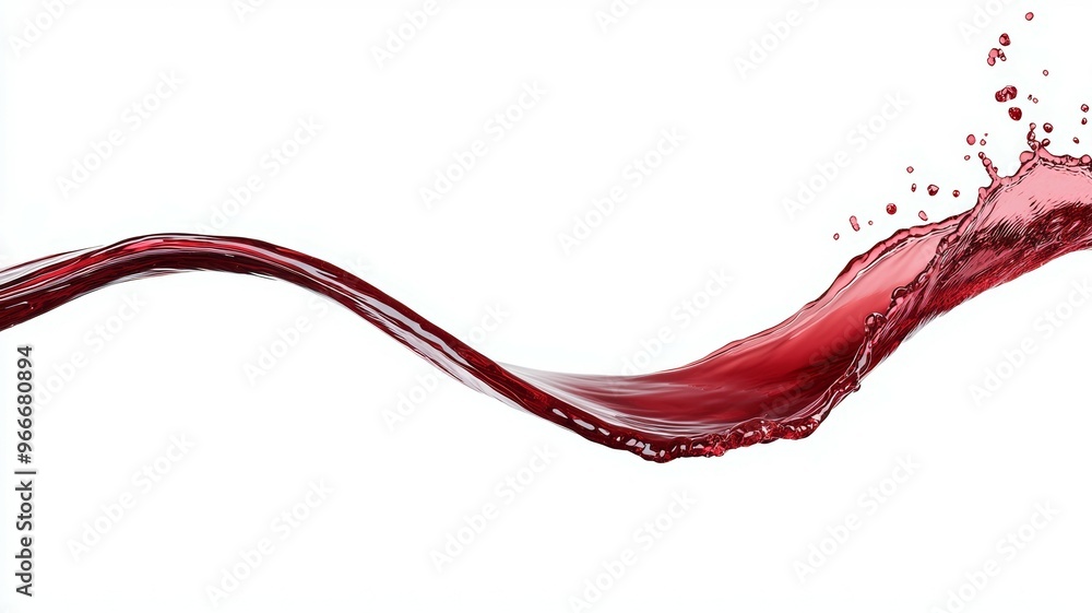 Poster a red wave of wine is splashing across a white background