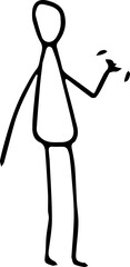 hand drawn stick figure waving 