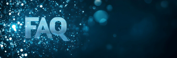"FAQ" frequently asked questions special blue banner background   