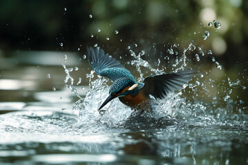 Female Kingfisher emerging from the water after an unsuccessful dive to grab a fish. Taking photos of these beautiful birds is addicitive now I need to go back again   