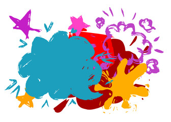 Graffiti speech bubble. Abstract modern Messaging sign street art decoration, Discussion icon performed in urban painting style.