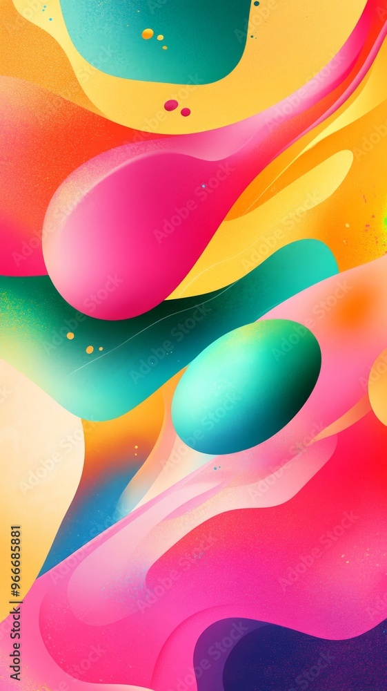 Aufkleber vibrant abstract shapes in colorful gradient design, artistic background. modern digital art concept