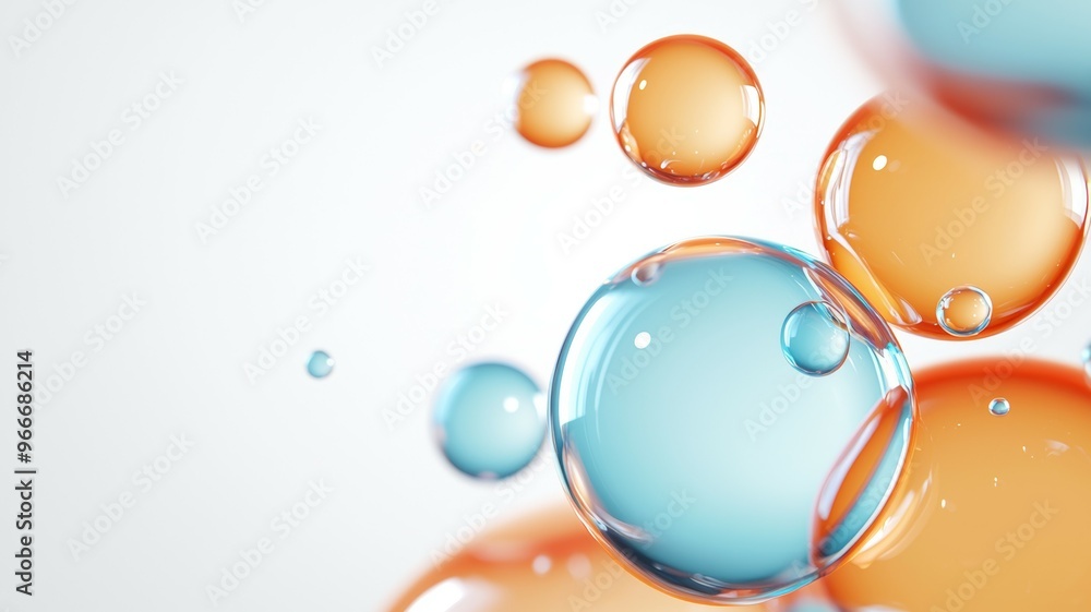 Poster a colorful image of many bubbles in various sizes and colors