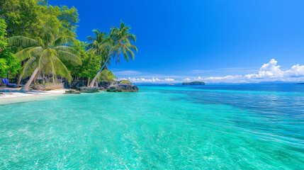 A brighter summer day on a tropical island