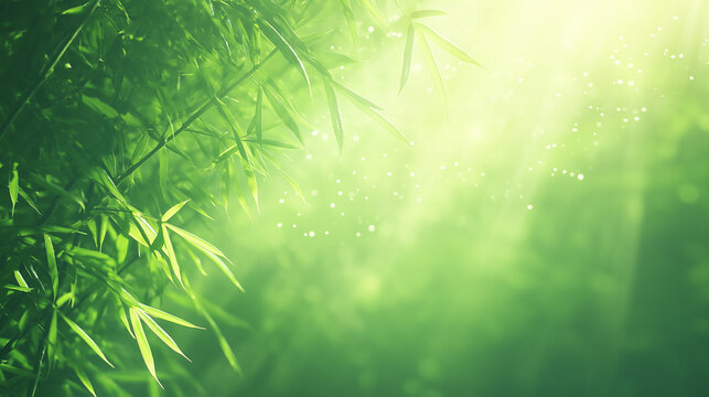 A Dense Bamboo Forest With Sunlight Filtering