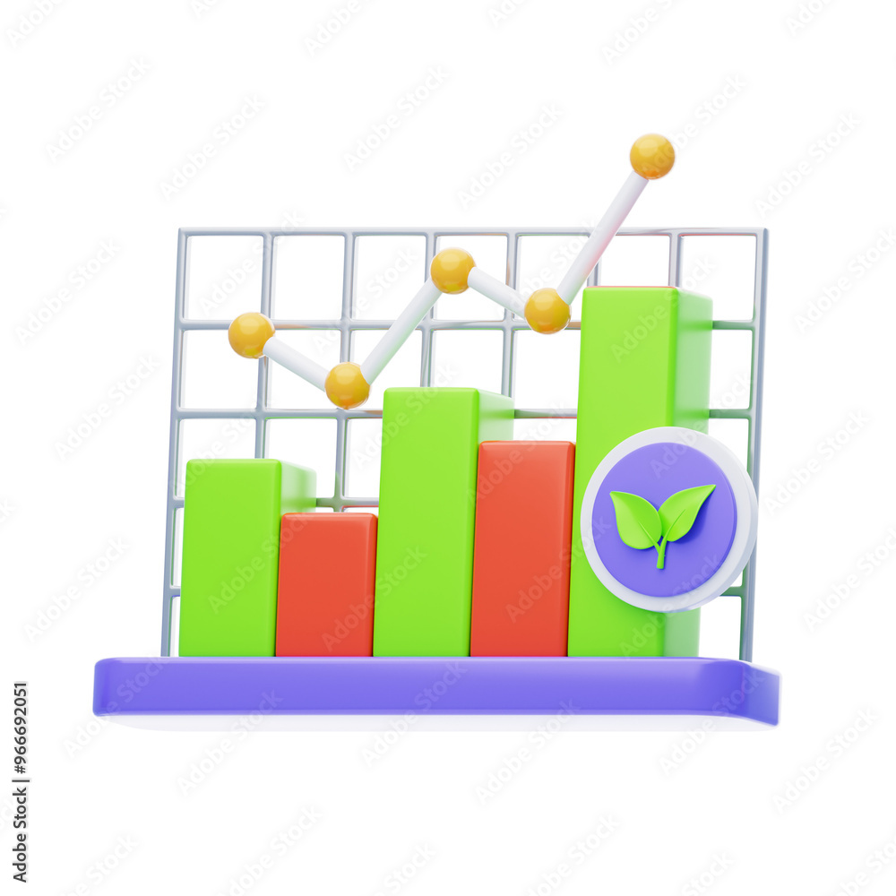 Poster 3d complex data with bar charts. 3d icon