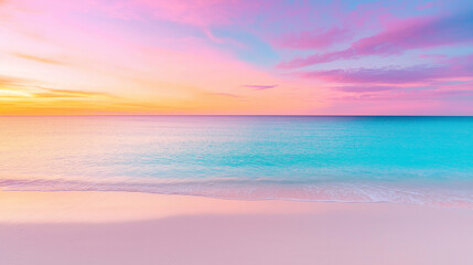Obraz premium A Tranquil Beach at sunset with Vibrant Colors