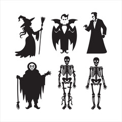 Halloween silhouette collection, bundle