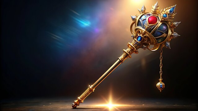 A majestic scepter representing power and strength in a mythical quest