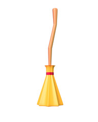 orange broom isolated on white