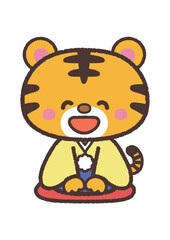 あいさつする　とら