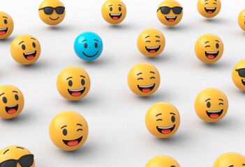 Obraz premium emojis on a white background