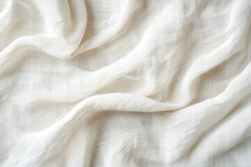 Fototapeta premium white background of natural cloth texture, linen fabric , ai