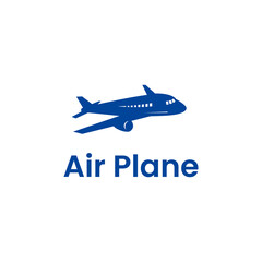 flight airplane vector silhouette, aviation travel logo design vector template