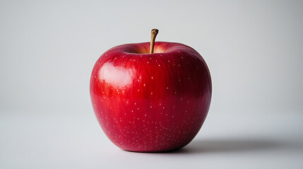 A red apple with a stem on top