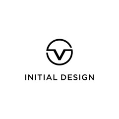 clean logo initial SV , VS vector design template with circle branding concept 