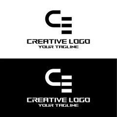 creative letter logo ce desain vektors