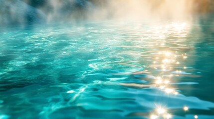 Sparkling Reflections on a Blue Water Surface