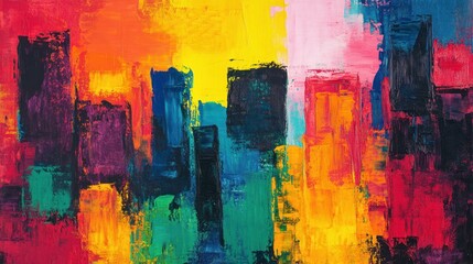 Abstract Cityscape Painting