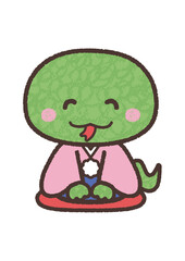 あいさつする　へび