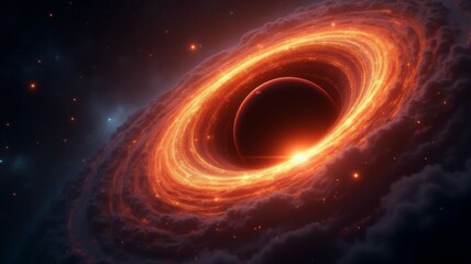 Obraz premium A large hole in the sky with a bright orange glow surrounding it
