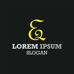 vector design elements for your company logo, eq monogram logo. modern logo design, business corporate template. eq icon.