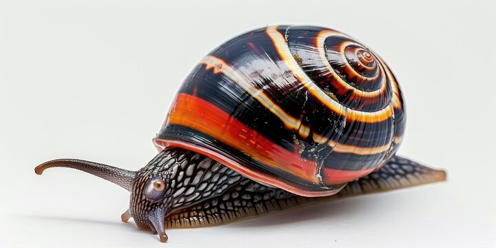 Zebra Nerite Snail Against a Light Backdrop