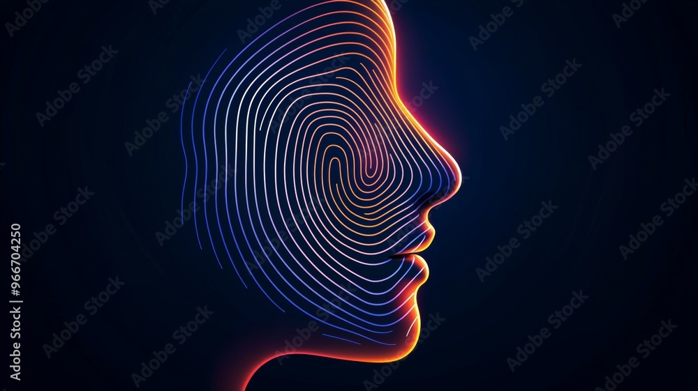 Canvas Prints A face with a blue and orange swirl pattern