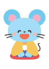 あいさつする　ねずみ