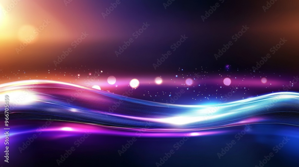 Wall mural a colorful wave with a purple and blue background