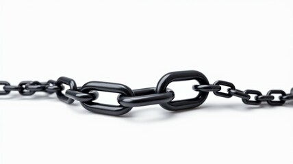 Obraz premium A chain of metal links is shown in a close up