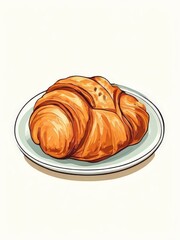 Fototapeta premium the AI Image Generator, drizzled croissan