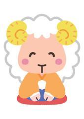 あいさつする　ひつじ