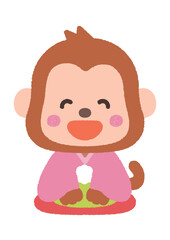 あいさつする　さる