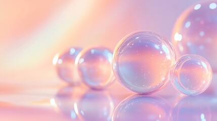 Spheres of Light on a Pastel Surface