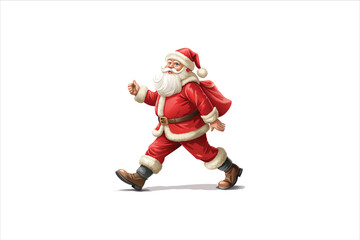 Santa Claus Clip Art Vectors & Illustrations set.  lighting Santa clip art. Santa vector. Red christmas sleigh with santa claus vector illustration.