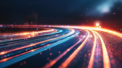 Glowing lines symbolizing AI innovation