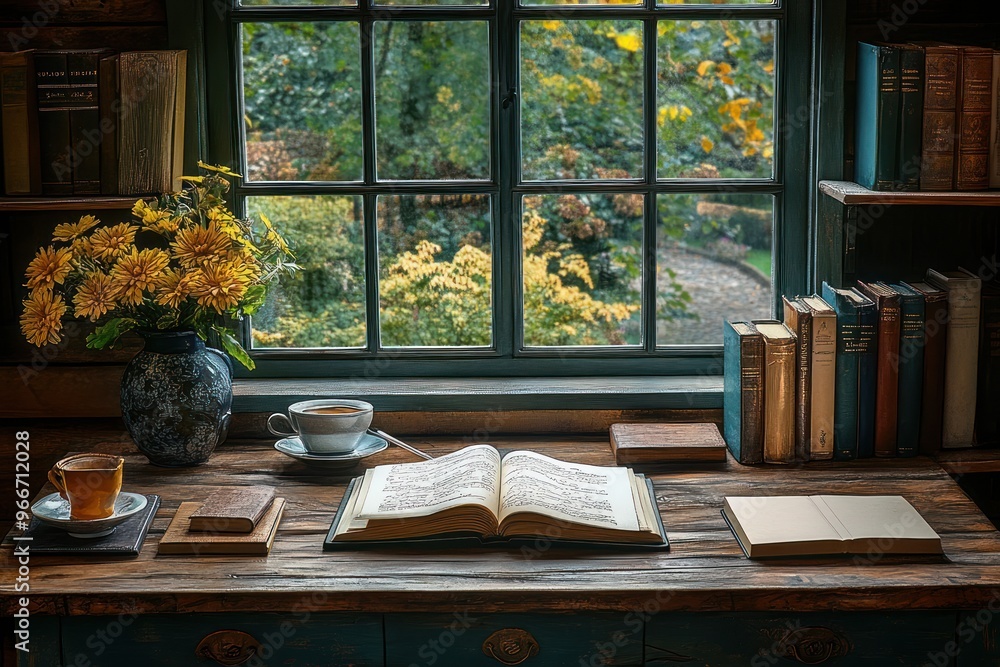 Poster Cozy Reading Nook by the Window